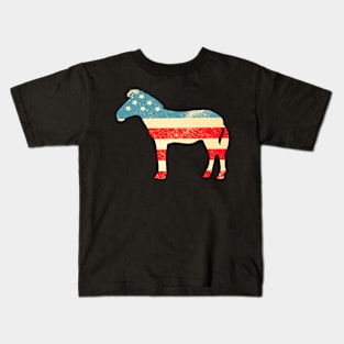 American Flag Zebra Kids T-Shirt